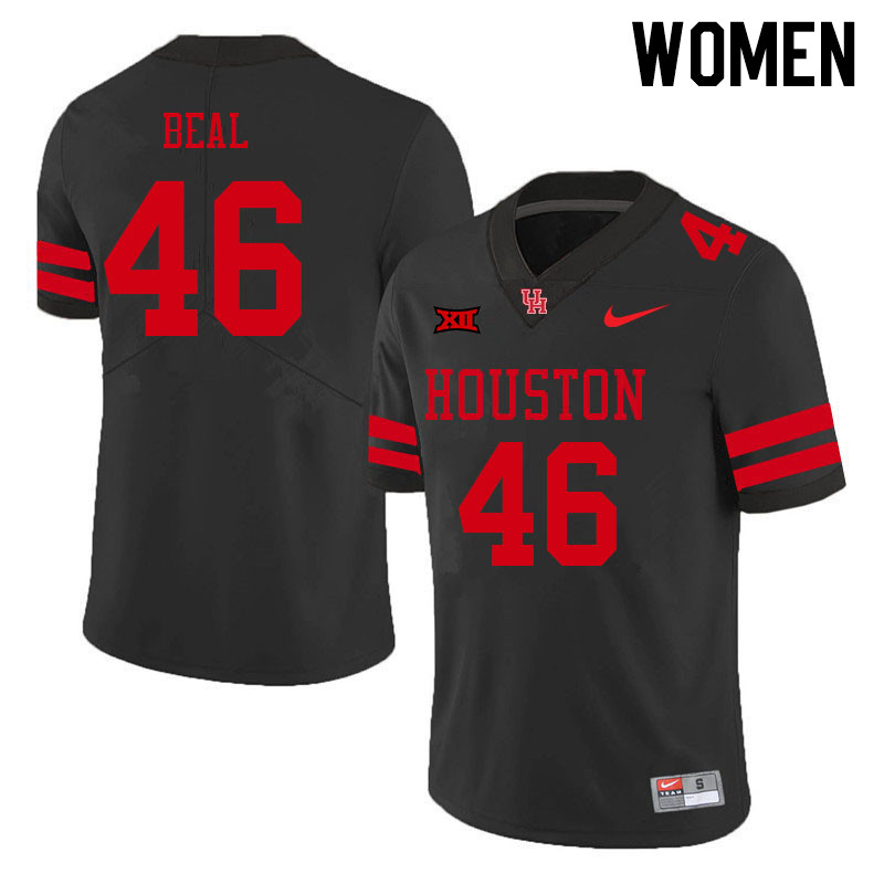 Women #46 Davis Beal Houston Cougars College Big 12 Conference Football Jerseys Sale-Black